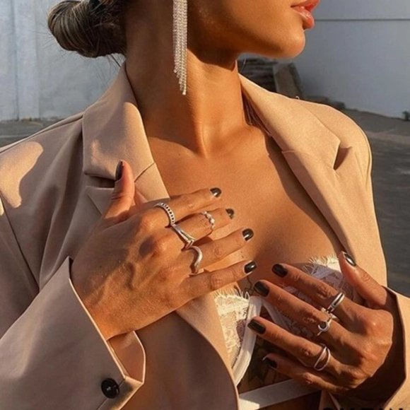 Classy go to Double Breasted Lapel Neck Blazer TAN - Picture 8 of 15